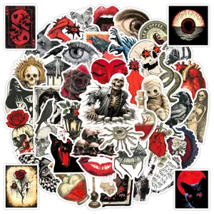 Gothic horror sticker pack waterproof vinyl decals for skateboards laptops helmets 50pcs set