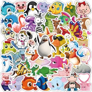 Kids Cartoon Animal Graffiti Stickers Waterproof PVC Decals For Bicycle Laptop Helmet Water Bottle DIY Decoration