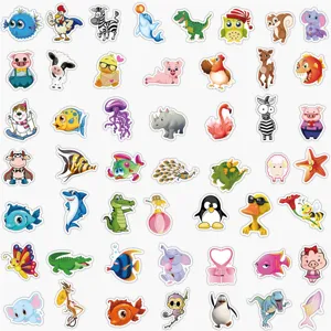 100pcs cute cartoon animal stickers pack for water bottle laptop skateboard waterproof decals