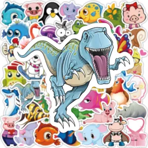 Cartoon cute animal mixed graffiti stickers waterproof vinyl decals for bike laptop water bottle