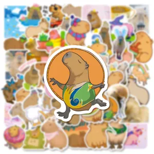 50pz simpatici adesivi impermeabili capibara pacco per laptop valigia skateboard