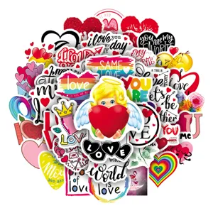 Valentinstag wasserdichte Graffiti Aufkleber Set, süße Herz Muster Abziehbilder für Laptop Tasse.