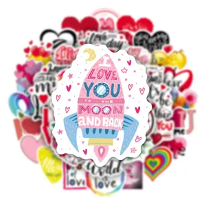 Süße Valentinstag Vinyl Aufkleber Packung, rosa Rakete Design wasserdichte Sticker Laptop.