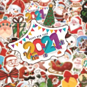 Pegatinas de graffiti de Navidad impermeables de vinilo para botella de agua casco