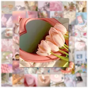 Pink aesthetic vintage stickers cute girl style waterproof sticker for notebook skateboard cup.