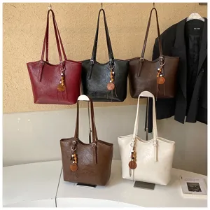 Mujer gran capacidad tote bolso vintage cuero bandolera bolso casual trabajo bolso de mano