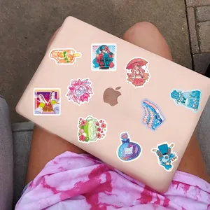 Set di adesivi graffiti estetici carini per laptop, decalcomanie in vinile impermeabili.