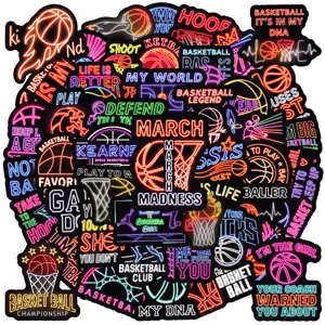Cool Neon Basketball Graffiti Stickers Waterproof Vinyl Decals For Laptop Skateboard Luggage Water Bottles Aesthetic Decor