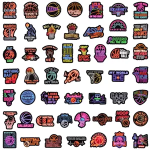 50pcs neon basketball waterproof stickers vinyl decal for laptop skateboard luggage