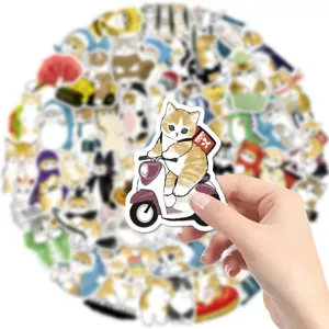 Cute cat stickers 50pcs waterproof vinyl decal for laptop water bottle skateboard luggage
