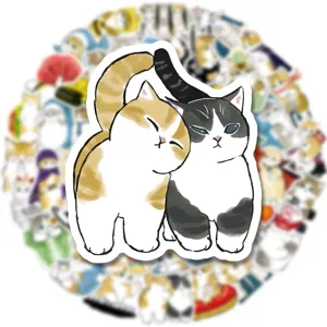 50 cute cat stickers waterproof vinyl decals for laptop water bottle luggage helmet decor