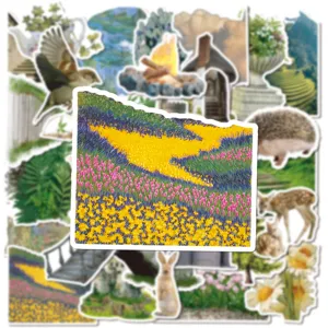Autocollant étanche décoratif nature animal, grand château forêt journal loisir sticker.