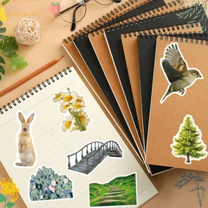Set de grands autocollants vintage pour journal, étanches et décoratifs pour loisirs créatifs.