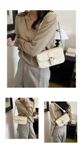Schicke koreanische Damen Achseltasche aus Kunstleder, elegante Umhängetasche Detailansicht.