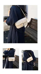 Schicke Retro Damen Achseltasche, elegante minimalistische PU Leder Umhängetasche Alltag.