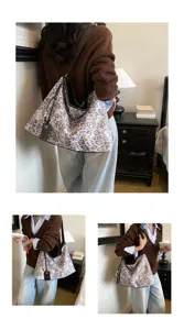 Stijlvolle luipaardprint schoudertas grote capaciteit retro vrouwen commute hobo tas