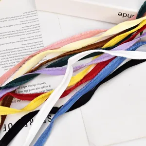 1cm colorful plush velvet piping tape for DIY hair accessories scrunchies sewing trim.