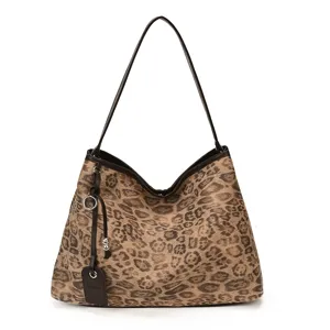 Dames retro luipaardprint schoudertas, grote capaciteit casual hobo handtas voor dagelijks gebruik.
