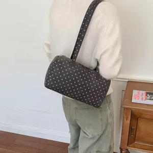 Sac Boston à pois pour femmes sac à bandoulière décontracté élégant mode automne accessoire quotidien
