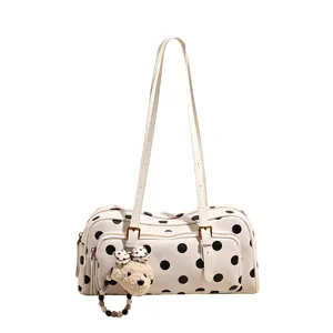 Sac Bandoulière Grande Capacité Pois Élégant Femme Sac Cabas Tendance Quotidien