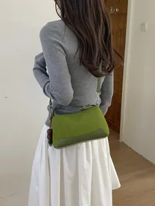 Green shoulder bag for women trendy autumn crossbody purse casual daily commuter handbag