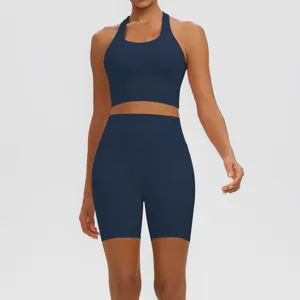 Ensemble de sport pour femme soutien-gorge de sport et short de yoga taille haute
