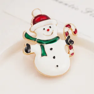 Christmas snowman brooch enamel pin holiday apparel accessory jewelry gift for women men