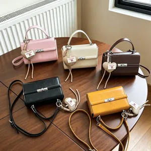 Women fashion PU leather small square handbag stylish crossbody shoulder bag multi color new