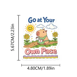 Simpatico adesivo capibara impermeabile citazione motivazionale decorazione per pc 1pz