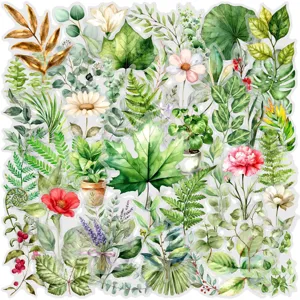 Waterproof Fern Plant Stickers Set For Journal Scrapbook Guitar Luggage DIY Decorative Aesthetic Botanical Decals