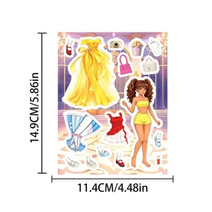 Princess dress up sticker sheet waterproof mobile phone notebook DIY decorative decals.