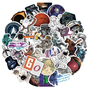 50 Pzs Pegatinas Espacio Astronauta Graffiti Calcomanías Impermeables para Maleta