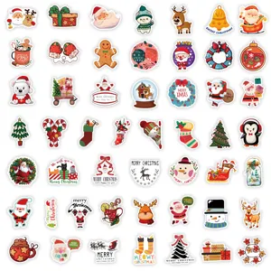 50 Stücke Weihnachtsaufkleber wasserdichte Vinyl Aufkleber für Trinkflaschen Koffer Laptop.