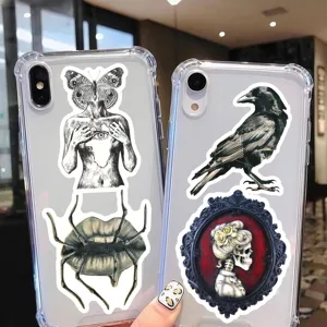 Retro gothic dark surreal horror art stickers for phone case and laptop DIY decoration.