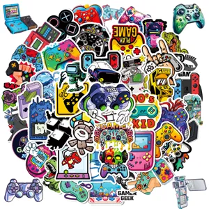 Confezione da 50 adesivi da gioco impermeabili in vinile per skateboard valigia pc