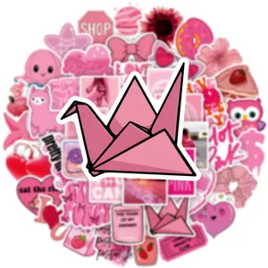50pcs pink aesthetic graffiti stickers vinyl cute decals for water bottle laptop luggage