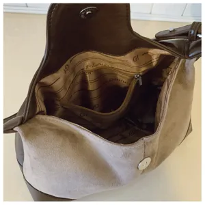 Retro brown suede shoulder bag women large capacity casual tote bag daily commuting handbag