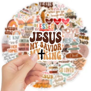 50 Stk. ästhetische christliche Aufkleber Boho Jesus Vinyl Sticker wasserdicht für Laptop
