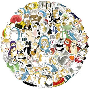 Cute Cat Stickers Waterproof Vinyl Decals For Laptop Water Bottle Luggage Scrapbook Cartoon Animal Stickers