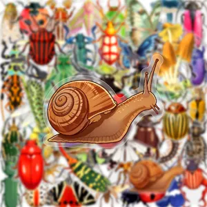 Adesivo lumaca insetto cartone animato PET trasparente impermeabile per diario chitarra