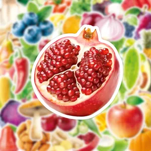 Pegatina realista de granada de fruta impermeable de vinilo para cuaderno portátil
