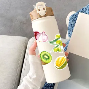 Pegatinas impermeables realistas de frutas y verduras para diario portátil botella.