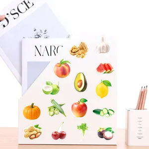 50 Pcs pegatinas realistas de frutas y verduras impermeables de vinilo para ordenador portátil