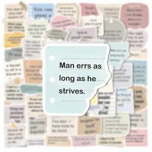 Inspirational quote sticker with vintage notebook design, waterproof aesthetic decor.