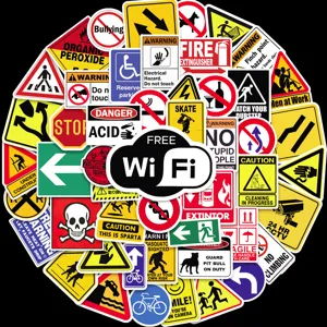 Waterproof Warning Signs Graffiti Stickers Vinyl Decals For Laptop Luggage Journal Scrapbook Decorative Craft