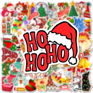 Adesivi graffiti impermeabili di Natale dettaglio, decalcomanie festive per bottiglia acqua.