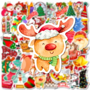 Set di adesivi graffiti impermeabili di Natale, simpatico sticker di renna per bottiglia.