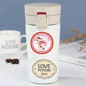 Bicchiere termico con adesivo romantico di San Valentino, tazza da viaggio in acciaio.