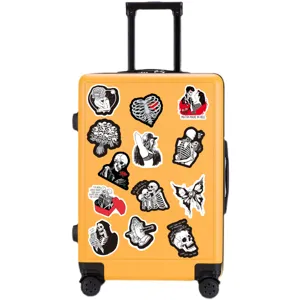 Autocollants imperméables de graffiti squelette gothique pour valise, voiture et coque.