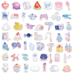 Lot de 50 Autocollants Étanche Style Jelly Mignon pour Journal Ordinateur Valise Décor